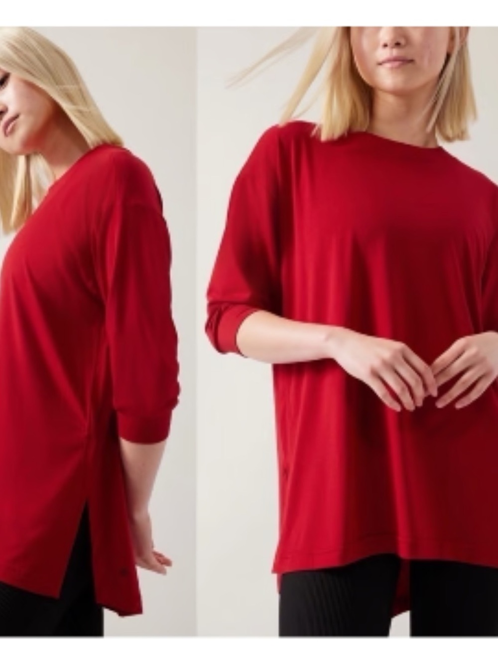 Athleta Inspire Tunic Top, Red Size M, Like New